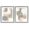 Stupell Industries Abstract Beige Brush Stroked Neutrals 2 pc Framed Floater Canvas Wall Art Set Design by Stella Chang